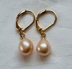 Parel oorbellen met roze druppel parels - 14K, Sieraden, Tassen en Uiterlijk, Oorbellen, Hangers, Nieuw, Ophalen of Verzenden