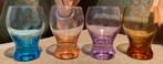 4 Vintage Glaasjes gekleurd glas, Antiek en Kunst, Curiosa en Brocante, Verzenden