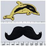 Embleem, dolfijn,snor,mustache,emblemen,patch, Ophalen of Verzenden, Nieuw