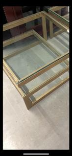 1 Belgo Chrom G vorm tafel 23K vergulde salontafel, Huis en Inrichting, Tafels | Salontafels, Ophalen, Gebruikt, 100 tot 150 cm
