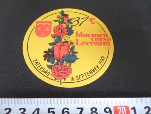 sticker Leersum bloemen corso 16 september 1989, Verzamelen, Stickers, Zo goed als nieuw, Bedrijf of Vereniging, Ophalen