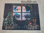 Fotografie achtergrond kerst: raam met kerstman, Ophalen of Verzenden, Nieuw, Achtergrond