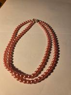 oude roze kralenketting met mooi slotje, Sieraden, Tassen en Uiterlijk, Kettingen, Verzenden, Zo goed als nieuw, Roze, Kunststof