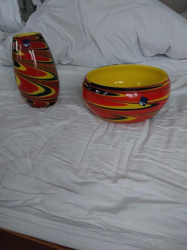 Leonardo Vaas en Schaal Set, Huis en Inrichting, Woonaccessoires | Vazen, Zo goed als nieuw, Overige kleuren, Minder dan 50 cm