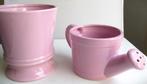 Bloempot + Gieter Roze~aardewerk~Roze planten set~Bloempotje, Zo goed als nieuw, Overige vormen, Aardewerk, Tuin