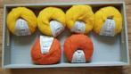 6 bollen Alpaca van Langyarn, 4x geel + 2x oranje, Ophalen of Verzenden, Nieuw, Breien of Haken, Wol of Garen