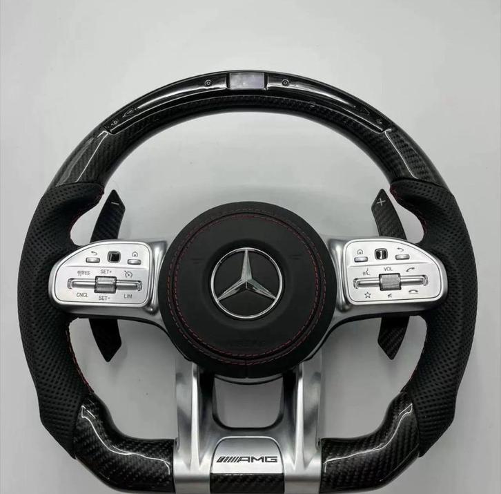 Mercedes LED carbon stuur compleet zilver leer AMG, Auto diversen, Tuning en Styling, Ophalen of Verzenden