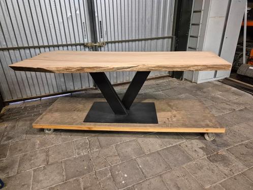 Exclusieve Massief Eiken Boomstamtafel - Uniek!, Huis en Inrichting, Tafels | Eettafels, Nieuw, 50 tot 100 cm, 200 cm of meer