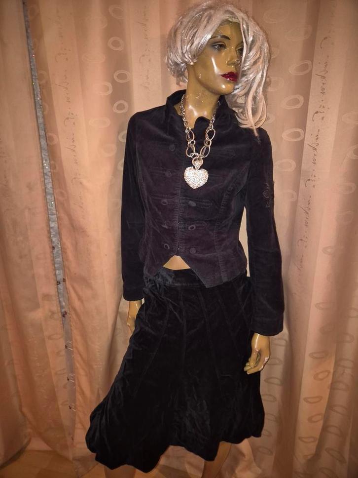 La Ligna fluwelen rok - Maat 42 - Zwart, Kleding | Dames, Rokken, Zo goed als nieuw, Maat 42/44 (L), Zwart, Ophalen of Verzenden