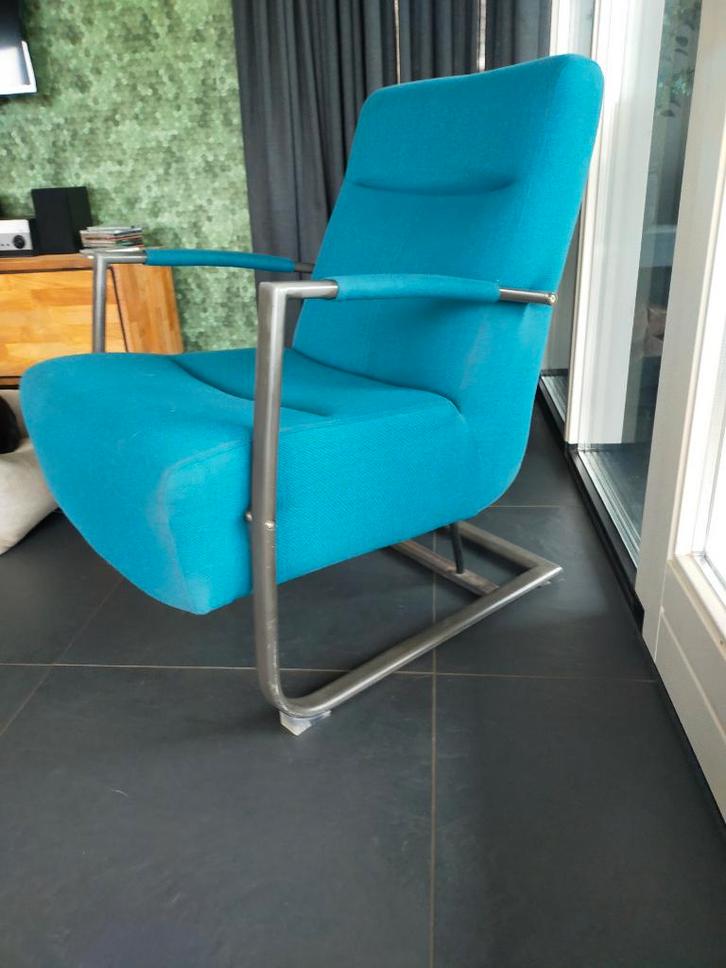 fauteuil, Huis en Inrichting, Stoelen, Gebruikt, Eén, Metaal, Stof, Overige kleuren, Ophalen