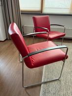 Leolux Talassa fauteuil leder rood, 2 stuks, Huis en Inrichting, Ophalen, Zo goed als nieuw, 75 tot 100 cm, 50 tot 75 cm