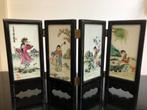 Japans tafelschermpje, handbeschilderd keramiek, antiek, Antiek en Kunst, Antiek | Porselein, Ophalen of Verzenden