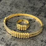 Gouden armband met ring set 18 karaat goud nieuw, Ophalen of Verzenden, Zo goed als nieuw, Goud, Dame