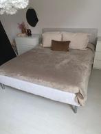 Tweepersoonsbed met matras, Ophalen, Gebruikt, Wit, Tweepersoons