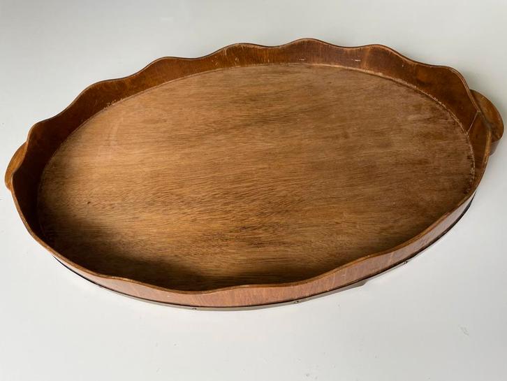 Antiek Houten Kuip dienblad met koperen rand., Antiek en Kunst, Antiek | Keukenbenodigdheden, Ophalen of Verzenden