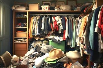 Gratis kleding en schoennen ophalen-weg met die volle kast beschikbaar voor biedingen