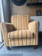 Fauteuil okergeel gestreept, Huis en Inrichting, Ophalen, Zo goed als nieuw, 75 tot 100 cm, 50 tot 75 cm