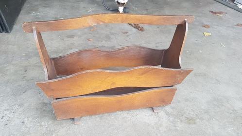 Vintage, houten lektuurbak, Huis en Inrichting, Woonaccessoires | Krantenbakken en Lectuurbakken, Gebruikt, Ophalen