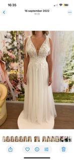 Trouwjurk bruid en bubbels, Ophalen of Verzenden, Zo goed als nieuw, Wit, Trouwjurk