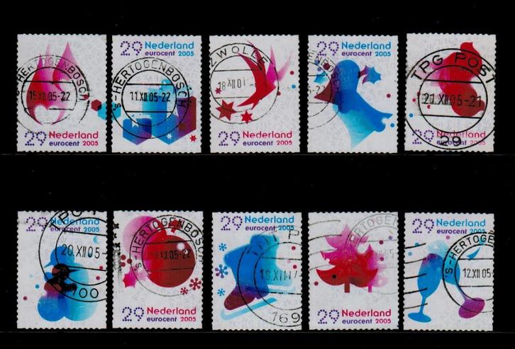 2371-2380 Decemberzegels 2005 Gestempeld, Postzegels en Munten, Postzegels | Nederland, Gestempeld, Na 1940, Verzenden
