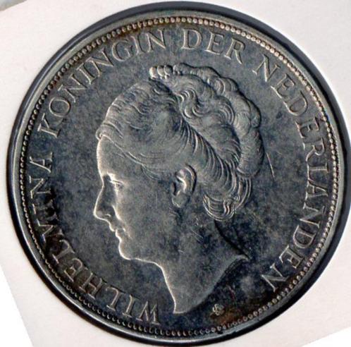 2½ Gulden - Wilhelmina 1929, Postzegels en Munten, Munten | Nederland, Losse munt, 2½ gulden, Koningin Wilhelmina, Zilver, Ophalen of Verzenden