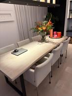 Eetkamerstoelen 6 stuks in wit leer, Huis en Inrichting, Ophalen, Gebruikt, Wit, Leer