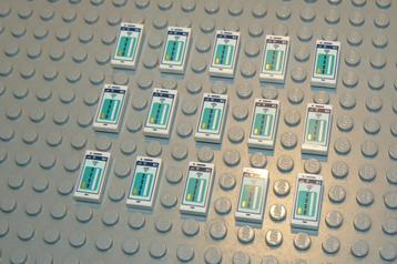 L855 Tegels 1x2 met opdruk telefoon wit 15 st. beschikbaar voor biedingen