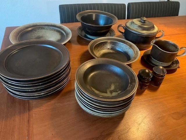 9 delig vintage Scandinavisch servies Porsgrund Norway, Huis en Inrichting, Keuken | Servies, Zo goed als nieuw, Compleet servies