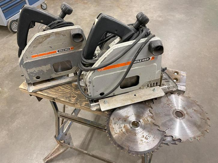 2x holzher 2120 invalzaag / cirkelzaagmachine 85mm diep, Doe-het-zelf en Verbouw, Gereedschap | Handgereedschap, Gebruikt, Ophalen