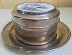 Ronden nikkel koektrommel op onderschotel, Ophalen of Verzenden, Gebruikt