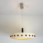 Vintage DDR ufolamp, wit met rode elementen, Gebruikt, 50 tot 75 cm, Vintage, Ophalen of Verzenden