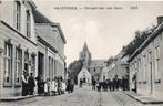 Halsteren, Dorpsstraat met Kerk en mensen. 3491, Verzamelen, Verzenden, Voor 1920, Gelopen, Noord-Brabant
