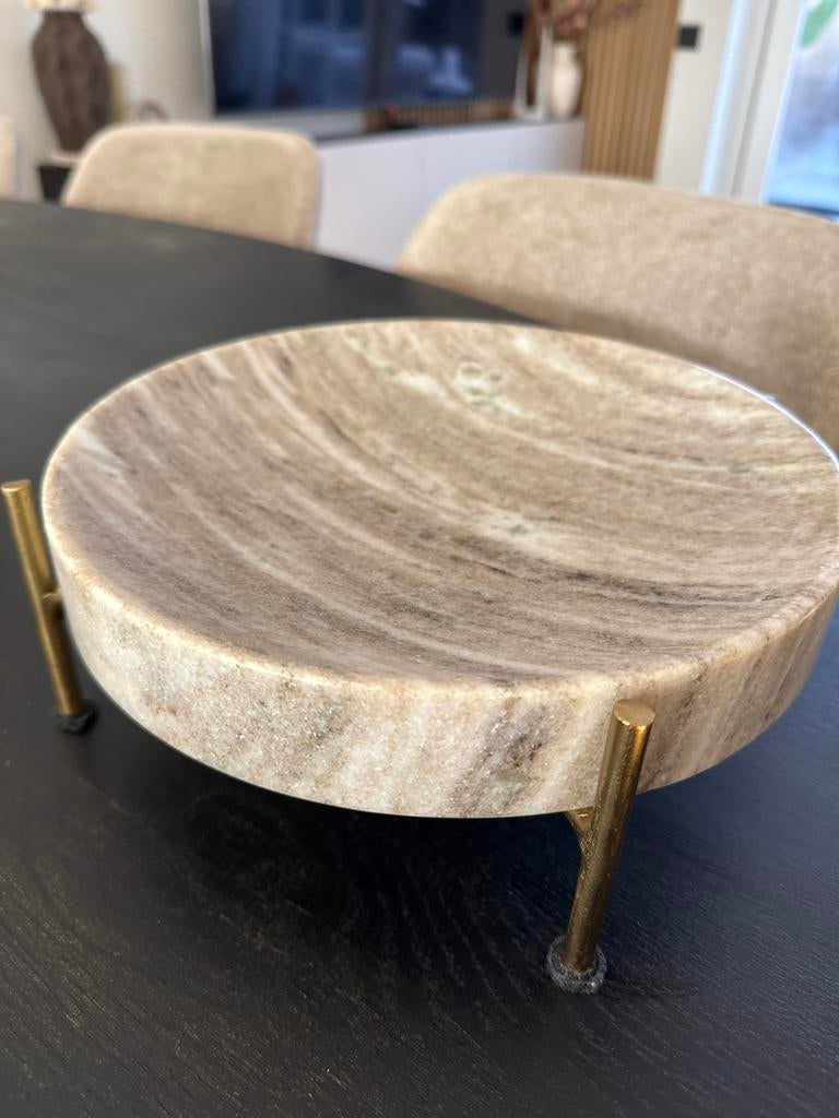 Stijlvolle decoratieve schaal marmer, Ophalen, Schaal, Rond, Nieuw