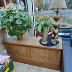 Massief Eiken TV meubel z.g.a.n., Huis en Inrichting, Ophalen, 100 tot 150 cm, Eikenhout, Zo goed als nieuw