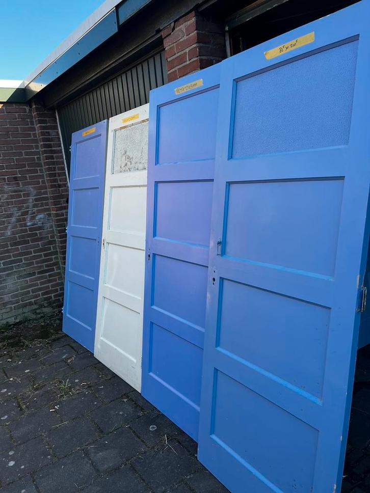8 stuks 4-vaks paneeldeuren +_83x211,5cm(zie omschrijving)., Doe-het-zelf en Verbouw, Hout en Planken, Gebruikt, Overige typen