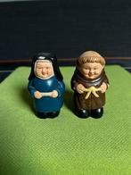 Vintage peper en zoutstel keramiek non en monnik, Antiek en Kunst, Antiek | Keramiek en Aardewerk, Ophalen of Verzenden