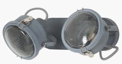 Industriële Dubbele Spotlamp, Huis en Inrichting, Lampen | Hanglampen, Zo goed als nieuw, Minder dan 50 cm, Glas, Metaal, Ophalen of Verzenden