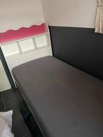 Eenpersoonsbed met hoofdeinde, Gebruikt, 90 cm, Eenpersoons, Wit