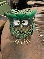 Metalen Uil Tuinbeeld kaarsenhouder, Ophalen, Gebruikt, Metaal, Dierenbeeld