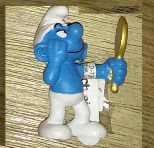 Smurfen Smurf spiegel schleich pvc figuur, Verzamelen, Smurfen, Gebruikt, Verzenden