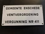 Emaille bord Gemeente Enschede Ventverordening, Ophalen of Verzenden