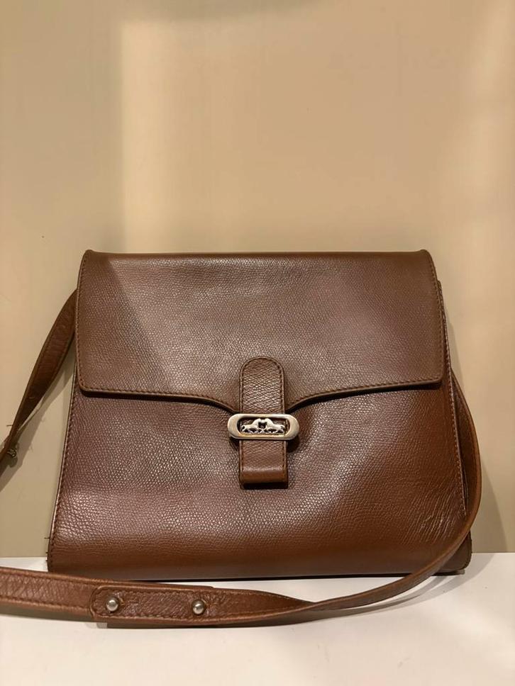 Vintage lederen tas geïnspireerd model Céline, Sieraden, Tassen en Uiterlijk, Tassen | Damestassen, Zo goed als nieuw, Schoudertasje