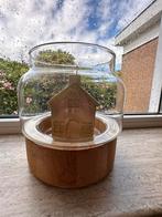 Windlicht hout met glas, Ophalen of Verzenden, Zo goed als nieuw
