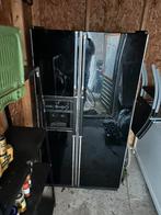 Zwarte Amerikaanse Whirlpool koelkast met vriezer, Ophalen, Gebruikt, 200 liter of meer, 60 cm of meer