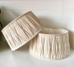 Riviera Maison lampen kappen beige met plooiten, Ophalen of Verzenden, Zo goed als nieuw, Beige, Rond