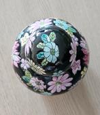 Vintage zwarte Chinese gemberpot met bloemen, Ophalen of Verzenden
