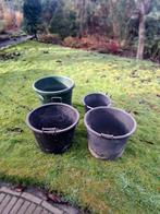 4 plantcontainers / plantenkuipen – gebruikt, Tuin en Terras, Ophalen, Kunststof, Gebruikt, Rond
