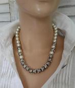 Otazu hals ketting van zilver,kristal en parels Nieuw!!, Sieraden, Tassen en Uiterlijk, Met edelsteen, Verzenden, Nieuw, Zilver