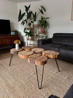Leuke robuuste salon tafel hout / metaal, Ophalen, ., 50 tot 100 cm, Zo goed als nieuw