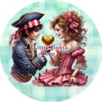 LF6479 icing frosting piraat meisje 20cm eetbare taart print, Ophalen of Verzenden, Nieuw, Taarten, Versiering
